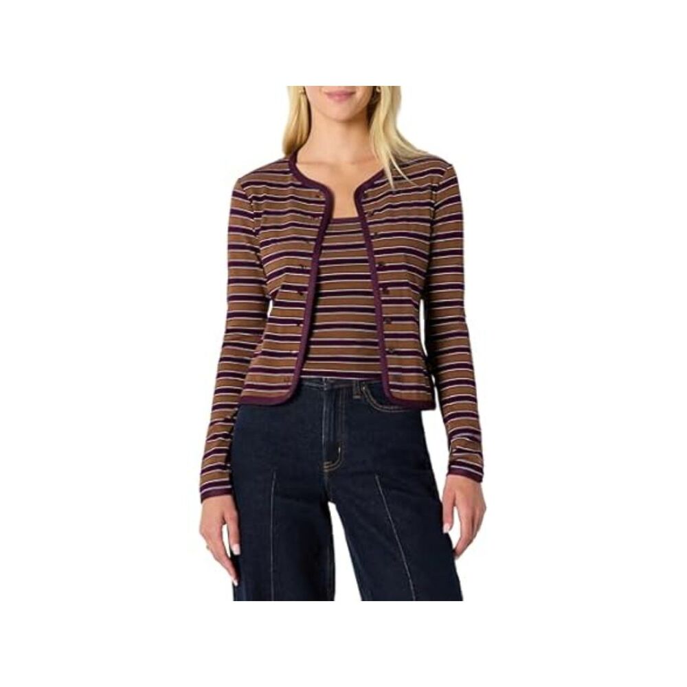 Amazon Essentials Women Slim-Fit Ribbed Cardigan and Cami Set with Straps Medium